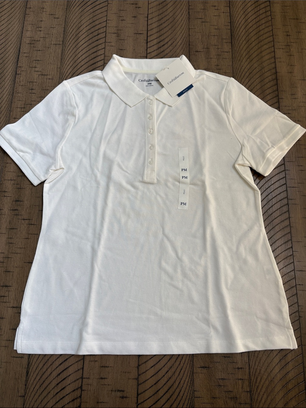 croft & barrow Women's White Short-Sleeve Polo